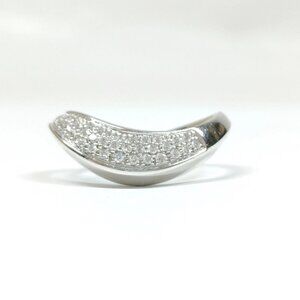 DAMIANI Spicchi di Luna Italy 18k White Gold Natural Diamond Ring Size 8-8.25